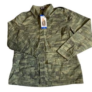 NWT BUFFALO DAVID BITON Army camouflage button up jacket